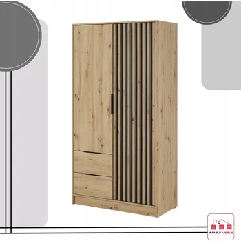 Šatní skříň SOREN 2D ŠATNÍK ŘEMESLNÝ DUB 200CM OTEVÍRACÍ VELKÉ SKŘÍŇ