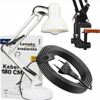 Lampička Stolní lampička Blow LB-09 Bílá, výkon až 60 W