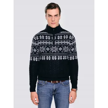 Pánský svetr Big Star svetr modrý rolák velikost L