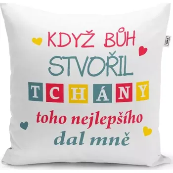 Polštář Sablio Polštář Když Bůh stvořil tchány: 40x40 cm