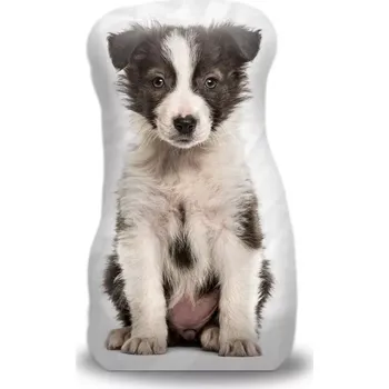 Polštář Sablio 3D polštář ve tvaru Štěňátko border kólie