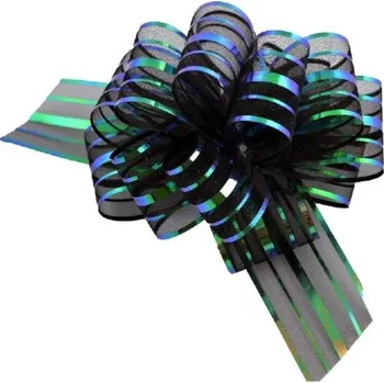 Stuha Stuha stahovací - organza LUX - 5/135 cm - černá - 161617