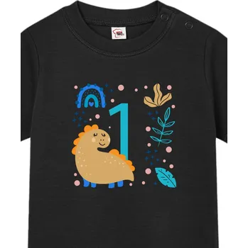 Chlapecké tričko Dětské tričko pro nejmenší s volitelným věkem dinosaurus, Barva Černá, Velikost 12–18m, Canvas Dětské tričko pro nejmenší Bezvatriko.cz 3063