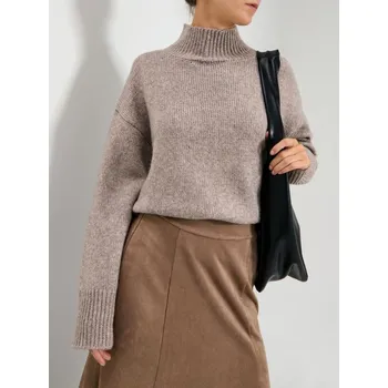 Dámská móda Sinsay - Proužkovaný rolák - hnědá - 240GT-84M - 240GT-84M-XL