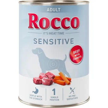 Krmivo pro psa 24x400g Rocco Sensitive nová receptura hovězí a mrkev