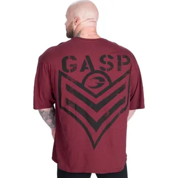 Pánské tričko Gasp SLUB IRON TEE WASHED MAROON – tričko Gasp seprané kaštanové Velikost: S