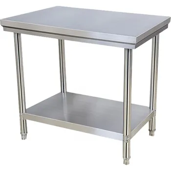 Dílenský stůl Nerezový stůl – 90×60 cm – ECO – pomocný (nosnost 150 kg – 1x 30 kg police) | Gastrokitchen