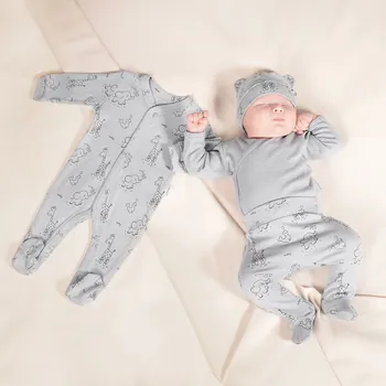 Kojenecká souprava Souprava do nemocnice, šedá, zvířata, 48-62