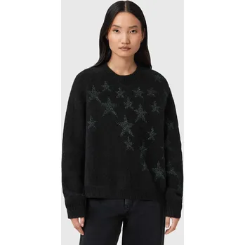 Pánský svetr Svetr s příměsí vlny AllSaints černá barva, W089KD 99X, vel. XS