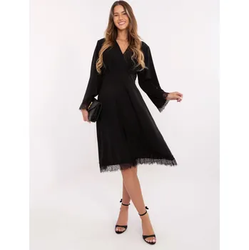 Dámské šaty Elegantní společenské šaty s krajkou Italy Fashion černé EU velikost: Univerzální