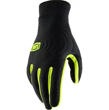 Cyklistické rukavice 100% Brisker Xtreme Gloves L black/fluo yellow
