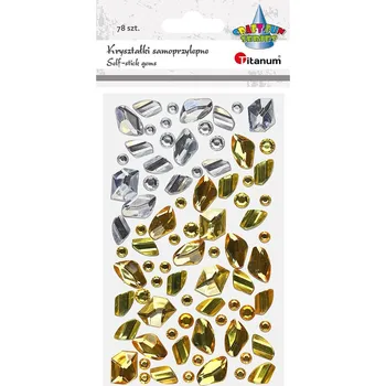 Samolepící dekorace Titanum Samolepky 3D, kamínky, VALOUNY ZLATÉ I STŘÍBRNÉ, 1arch
