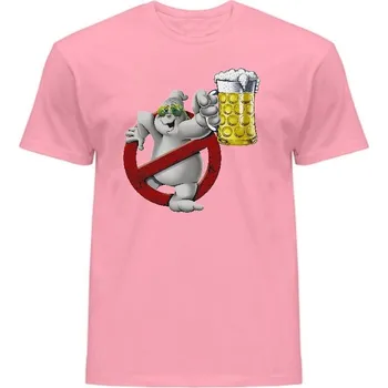 Pánská móda panske-levne-bavlnene-tricko-digi-potisk-duch-pivo Barva: Pink neo - pastelově růžová, velikost: S