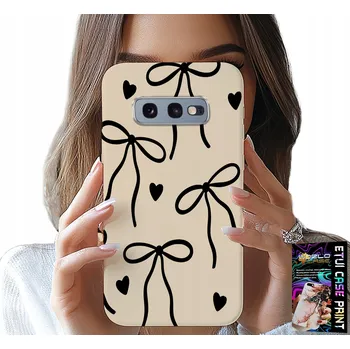 Pouzdro na mobilní telefon POUZDRO pro SAMSUNG GALAXY S10E - Béžové mašle stuhy, moderní