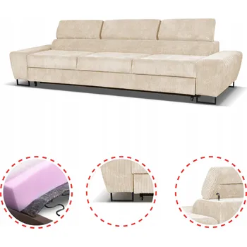 Pohovka Rozkládací pohovka / gauč pro 3 osoby Savio Family meble béžový manšestr s funkcí spaní