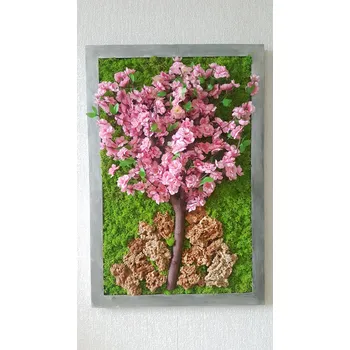 Obraz Mechový obraz s květem 90cm x 55cm