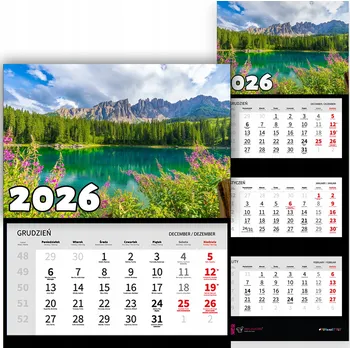 Obraz Kalendář 2026 trojdílný – krajiny, výhledy, příroda a klid MIX VZORŮ