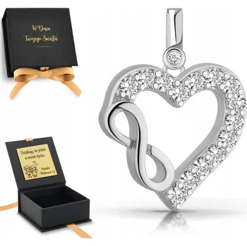 Přívěsek STŘÍBRNÝ PŘÍVĚSEK NA ŘETÍZEK SRDÍČKO SE ZIRKONY, STŘÍBRO 925