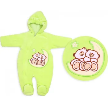 Kojenecká kombinéza TERJAN Zimní/podzimní kombinézka/overálek Medvídci - pistacie Velikost: 56 (1-2m), 62 (2-3m)
