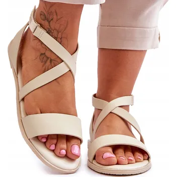 Dámské sandále Big Star dámské sandály LL274A161 BÉŽOVÉ plochý podpatek velikost 38