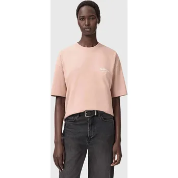 Dámské tričko Bavlněné tričko AllSaints dámské, béžová barva, W202JC 02X, vel. XS