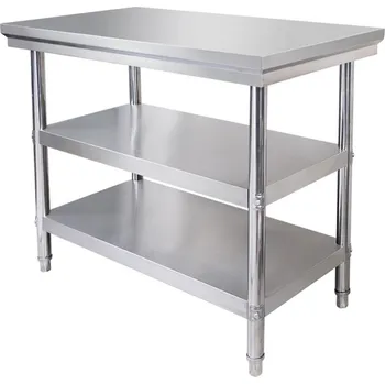 Dílenský stůl Nerezový stůl – 80×60 cm – ECO – pomocný (nosnost 150 kg - police 30 kg) | Gastrokitchen