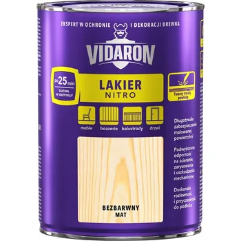 Lak na dřevo Vidaron nitro lak bezbarvý matný 0,75 l na dřevo rychleschnoucí
