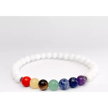 Náramek Náramek z minerálů - 7 čaker - Bílá Láva
