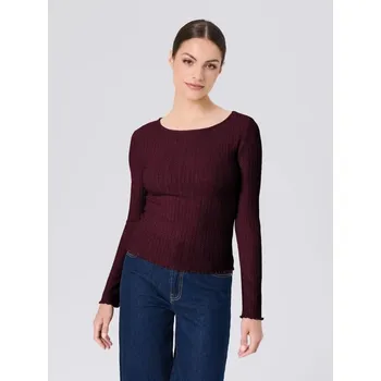 Dámské tričko Sinsay - Halenka s&nbsp;dlouhými rukávy - burgundy - 478EU-92X - 478EU-92X-S