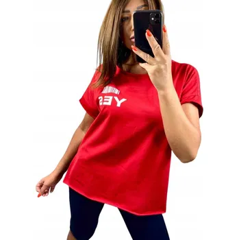 Dámská halenka B1051 ASYMETRICKÁ S POTISKEM ASYMETRICKÁ HALENKA ČERVENÁ vel. 58 (9XL)