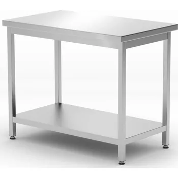 Dílenský stůl Centrální stůl s policí – přišroubovaný, hloubka 600 mm, HENDI, Kitchen Line, 1000x600x(H)850mm