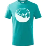 DOBRÝ TRIKO Dětské tričko s potiskem Hory a kolo Velikost: 110 /4 roky, Barva: Emerald