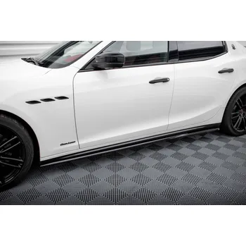 PC tuning Maxton Design difuzory pod boční prahy pro Maserati Ghibli Mk3 Facelift, černý lesklý plast ABS