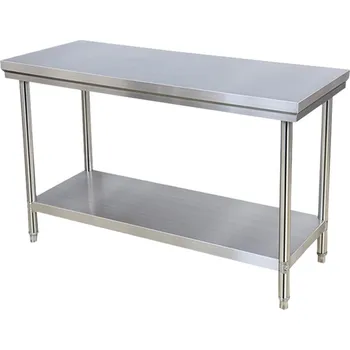 Dílenský stůl Nerezový stůl – 120×60 cm – ECO – pomocný (nosnost 100 kg – 1x 25 kg police) | Gastrokitchen