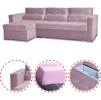 Sedací souprava Rohová Sedací Souprava Varius s funkcí spaní Family meble rohová sedačka lila pink