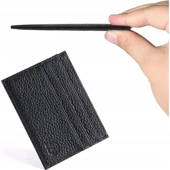 Peněženka MĘSKI PORTFEL SKÓRZANY SLIM CARD HOLDER MODERNÍ BLOKUJÍCÍ RFID DÁREK