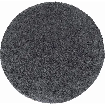 Koberec Koberec šedý chlupatý plyšový protiskluzový kulatý 80 cm
