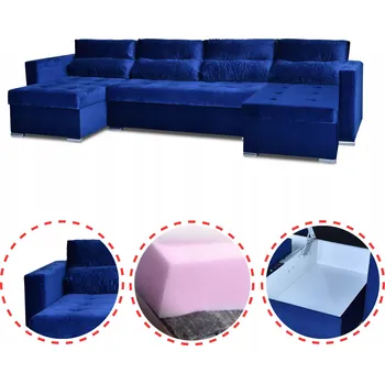 Sedací souprava Rohová Sedací Souprava Varius BIG rozkládací s úložným prostorem Family meble modrá