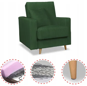 Křeslo Rozkládací křeslo Rene s úložným prostorem Bonell Family Meble manšestr zelená