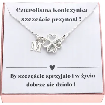 Náhrdelník Stříbrný náhrdelník s čtyřlístkem pro štěstí a LIBOVOLNÝM PÍSMENEM STŘÍBRO 925