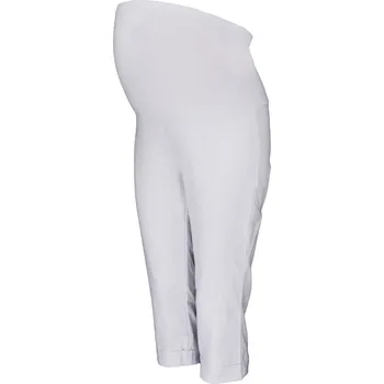 Be MaaMaa Těhotenské 3/4 kalhoty s elastickým pásem - bílé Velikost oblečení: L (40)