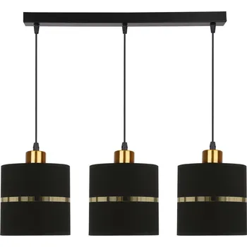 Závěsné moderní světlo nad jídelní stůl ASSAM - 3xE27, 60W, černé / zlaté