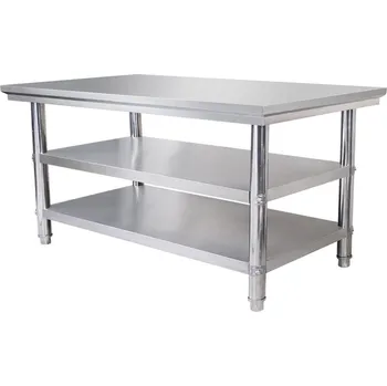 Dílenský stůl Nerezový stůl – 180×60 cm – ECO – pomocný (nosnost 100 kg – 25 kg police) | Gastrokitchen