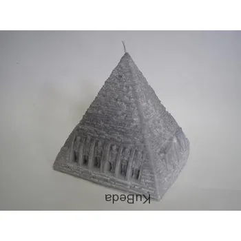 Svíčka Svíčka vonná z palmového vosku - pyramida - šedá - výběr vůní Vůně: svařené víno