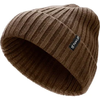 Čepice Arctic | Khaki žebrovaná pletená čepice z vlněné směsi - Fawler