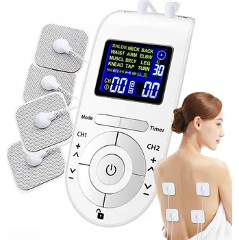 Masážní přístroj Elektrostimulátor svalů a nervů MASÁŽNÍ PŘÍSTROJ TENS EMS stimulátor SADA XXL