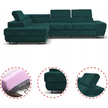 Sedací souprava Rohová Sedací Souprava Family Meble , zelený manšestr