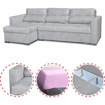 Sedací souprava Rohová Sedací Souprava Family Meble, šedá tkanina