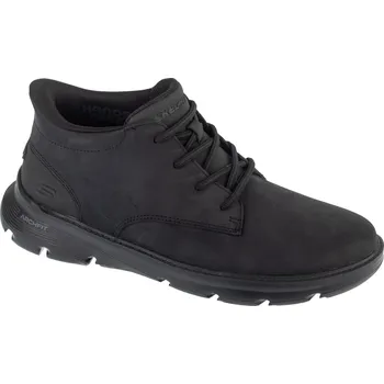Pánská treková obuv Černé pánské kožené kotníkové boty Skechers Slip-Ins: Arch Fit Garza - Ridley 205514-BBK Velikost: 41