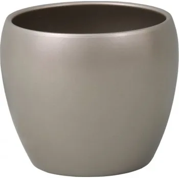 Obal na květináč Obal na květník LUNA ISLAND METALIKA keramický zlatostříbrný d13x11cm